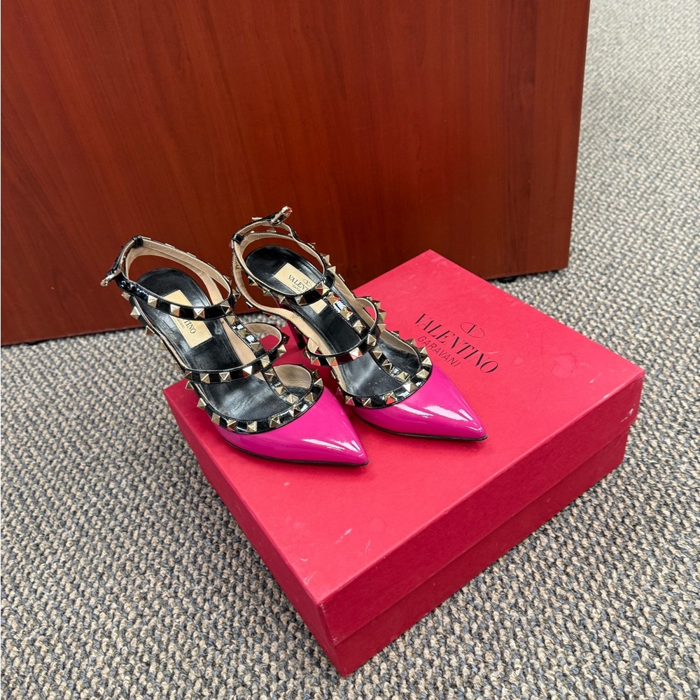 Valentino Pink and Black Women's Shoes